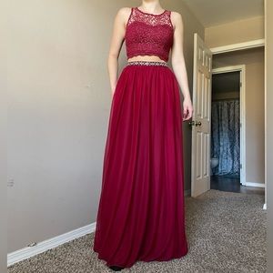 Red Ball Gown Prom Dress Size 1